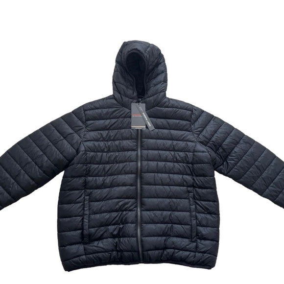 HAWKE & CO Men Winter Puffer Hooded Jacket Coat Sherpa Lined Black XLB - Picture 6 of 9